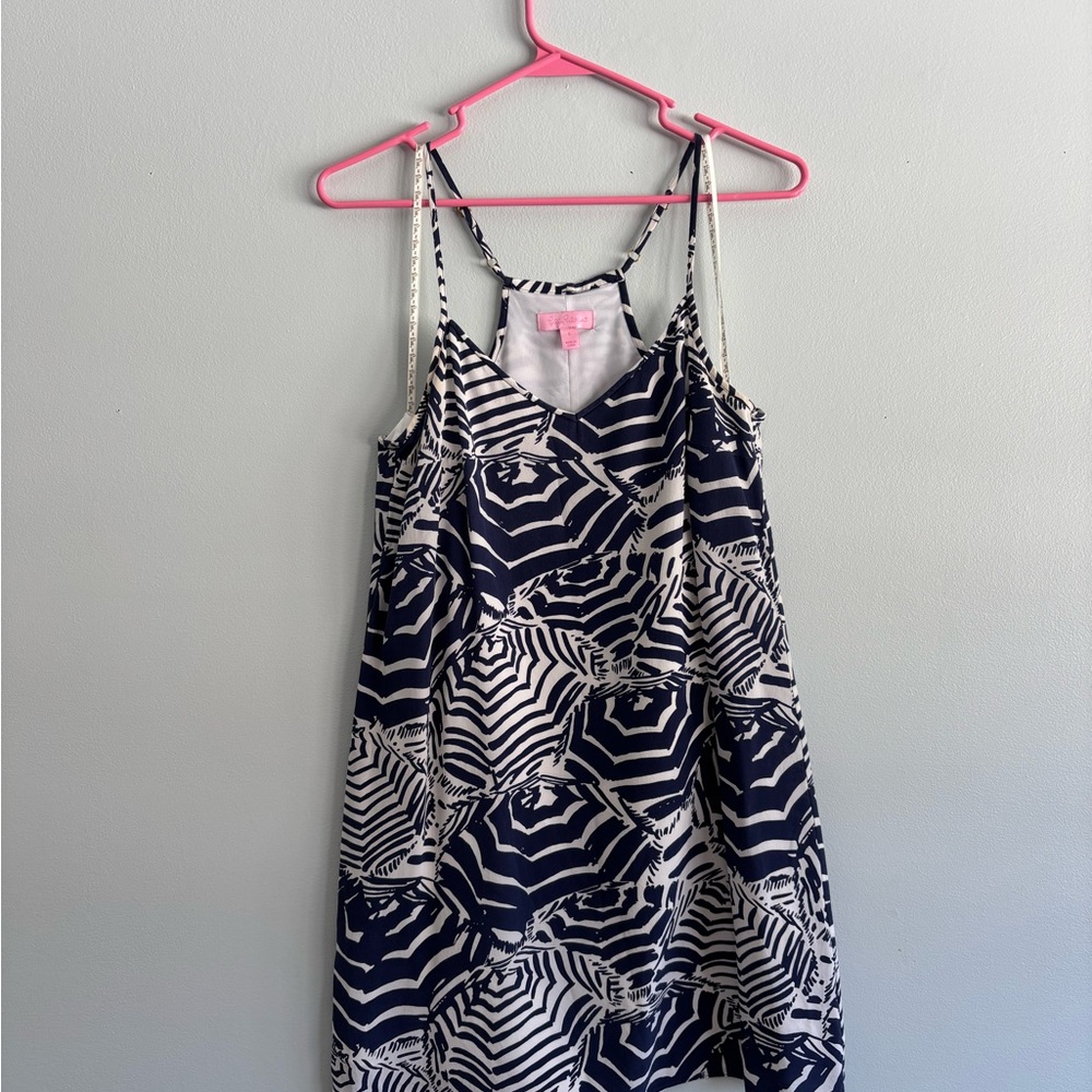Lilly Pulitzer Navy and White Striped Spaghetti Strap Dress
